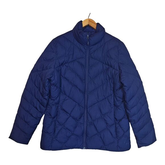 REI Jacket Womens Large Blue Down Puffer Full Zip Recycled Polyester Winter Warm - Picture 1 of 14